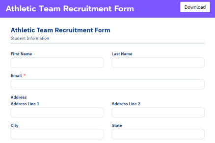 Athletic Team Recruitment Form Template