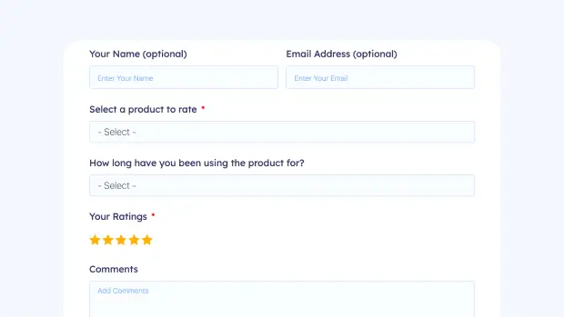 Comment & Rating Form ft