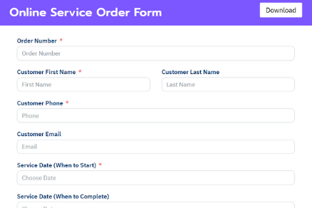 Online Service Order Form Template