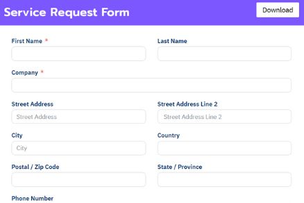 Service Request Form Template