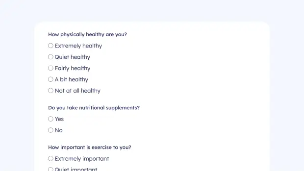 Diet and Fitness Survey Form ft