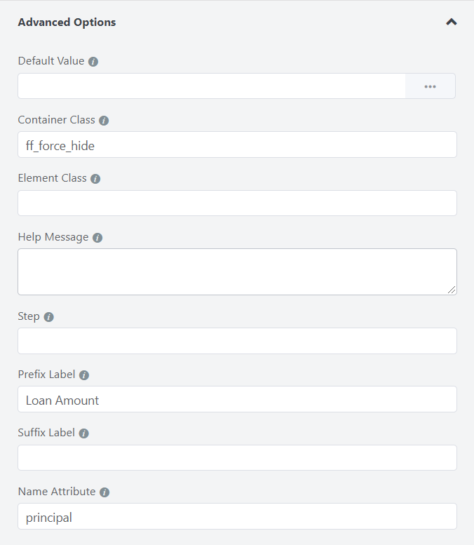 17. Advanced options for financed amount 26891