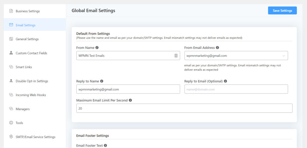 18. FluentCRM Email Settings 26891