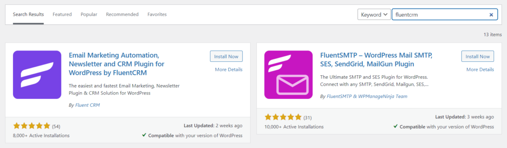 2. Search for FluentCRM 26891