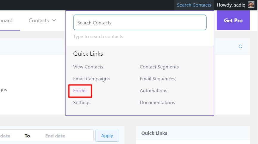25. Click Forms to create a new opt in form 1 26891