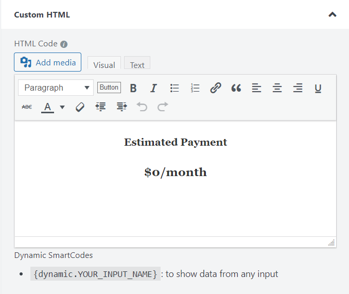 5. Add some text on Custom HTML field 26891