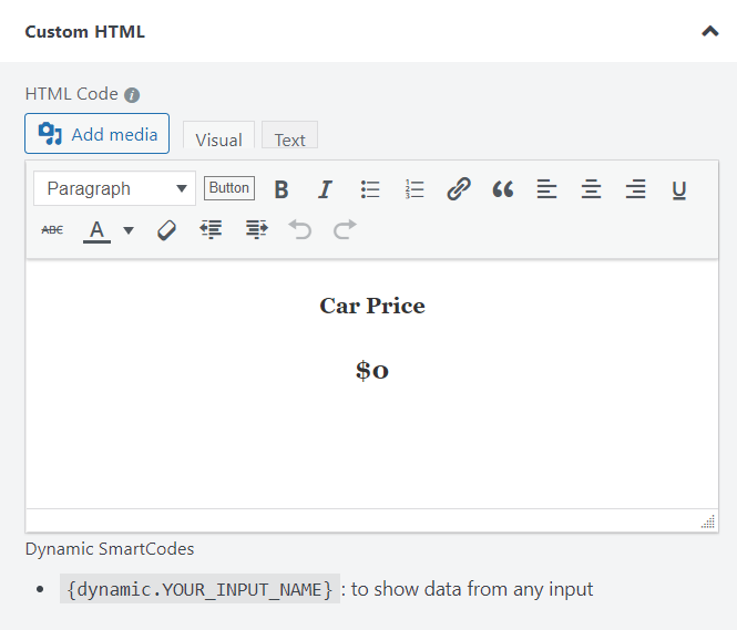 6. Add car price to a custom HTML field 26891