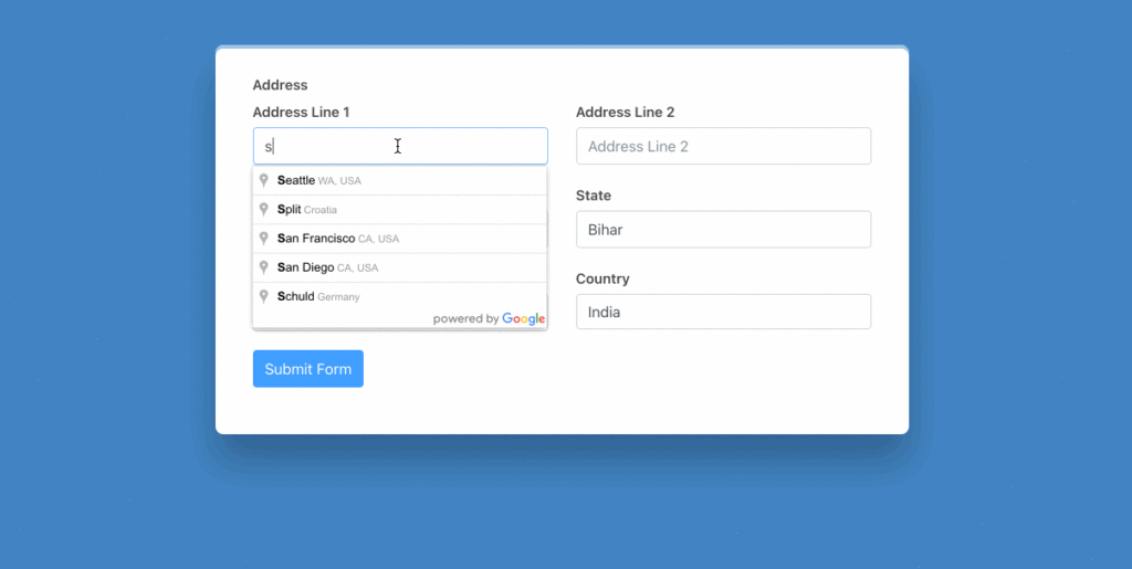 Address autocomplete 12037