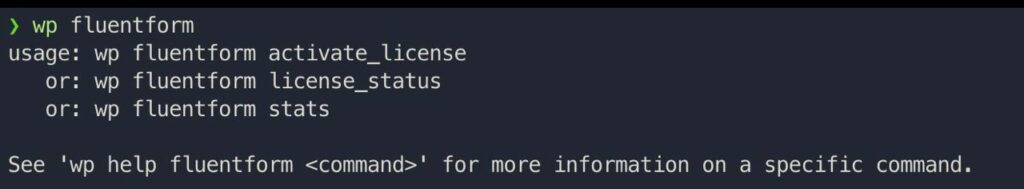 Fluent Forms Support Command Line Interface 16220