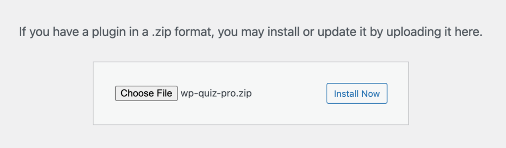 2. WP Quiz Pro Upload ZIP file 17472