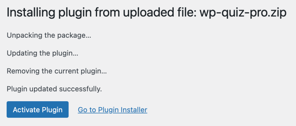 3. WP Quiz Pro Activate plugin 17472