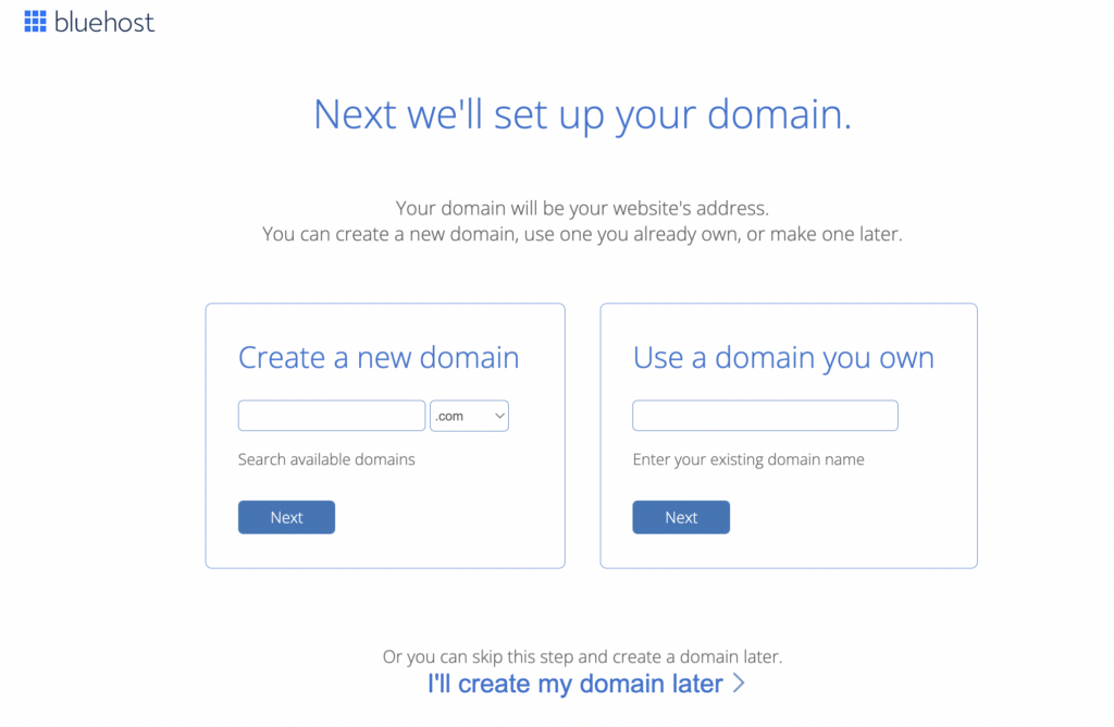Set up your domain with bluehost