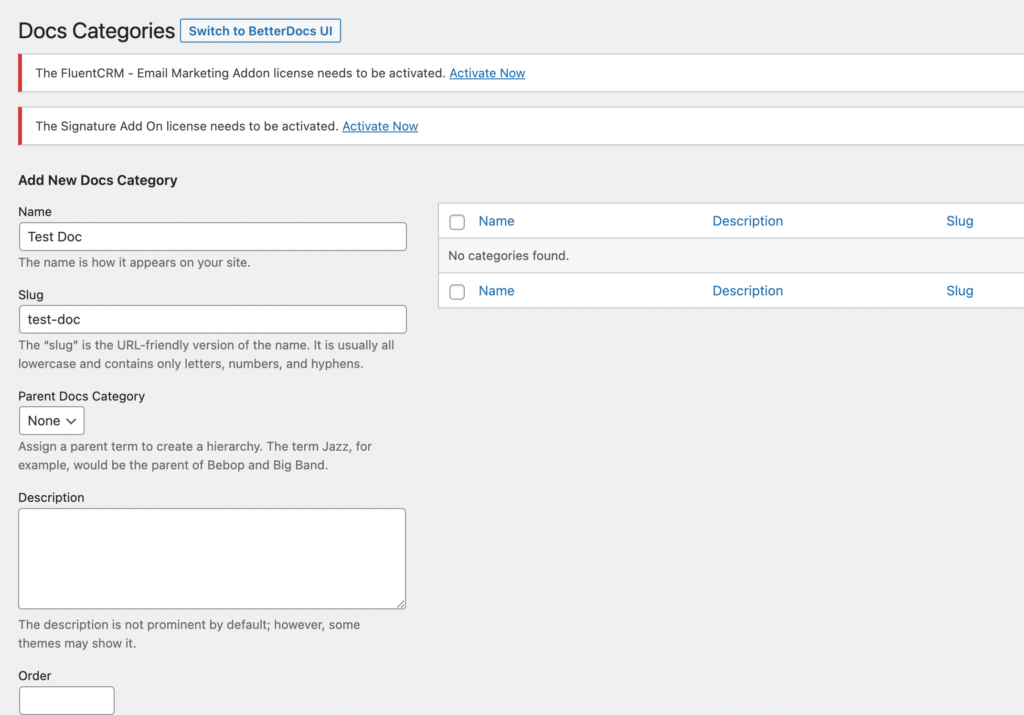 6. Add Documentation Category 26891