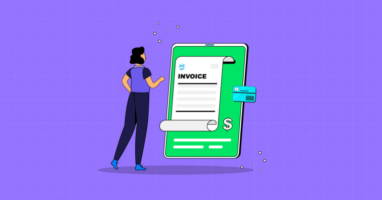 Girl looking at an invoice