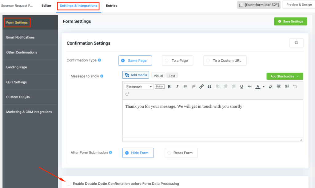 Form Confirmation Settings 24021