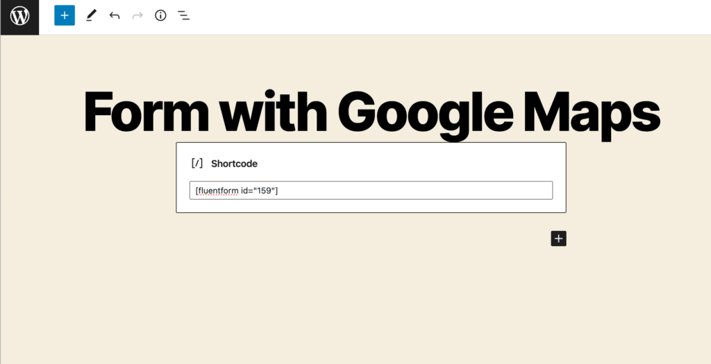 Publishing form using Shortcode