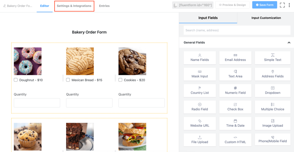 Accessing the settings & integrations tab