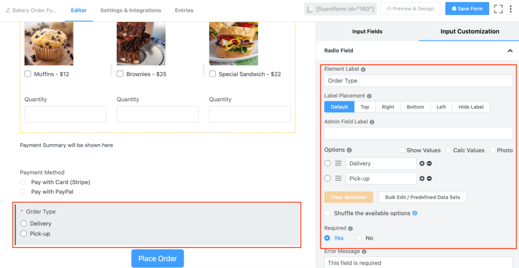 Adding field for order type