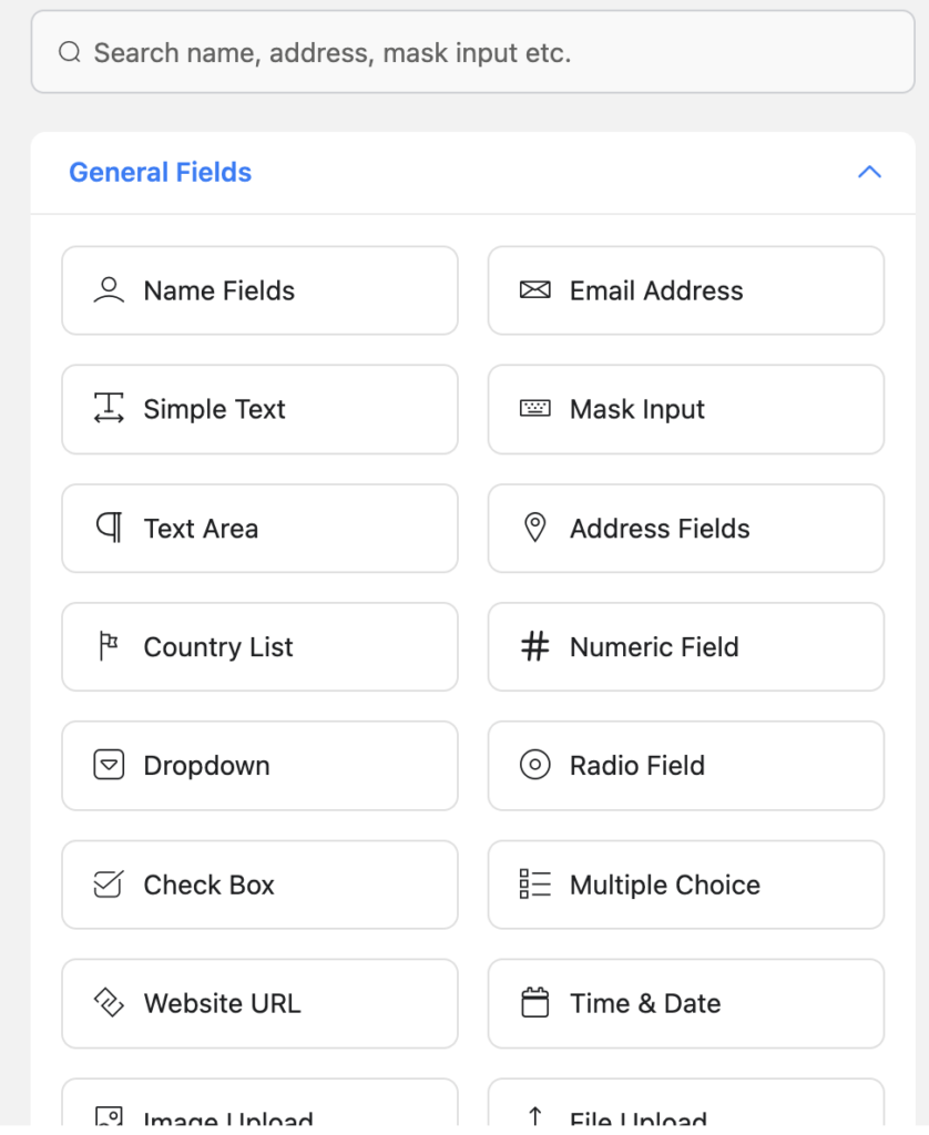 Fluent Forms, input fields, new UI