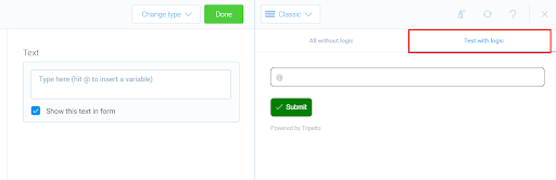 free form builder with conditional logic