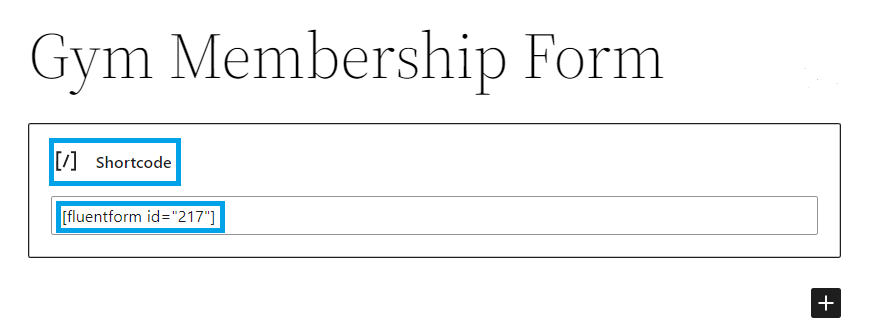 Publish your gym membership form