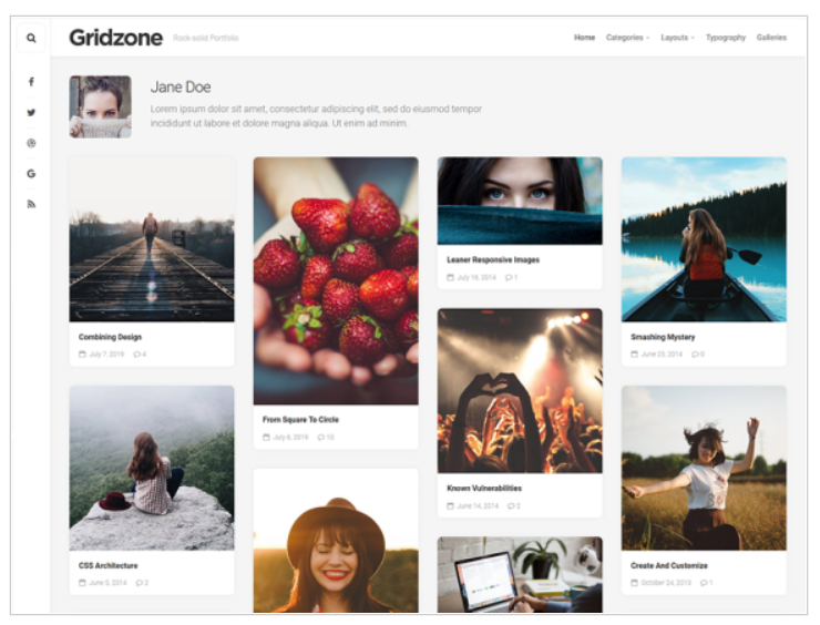 wordpress artist themes: Gridzone