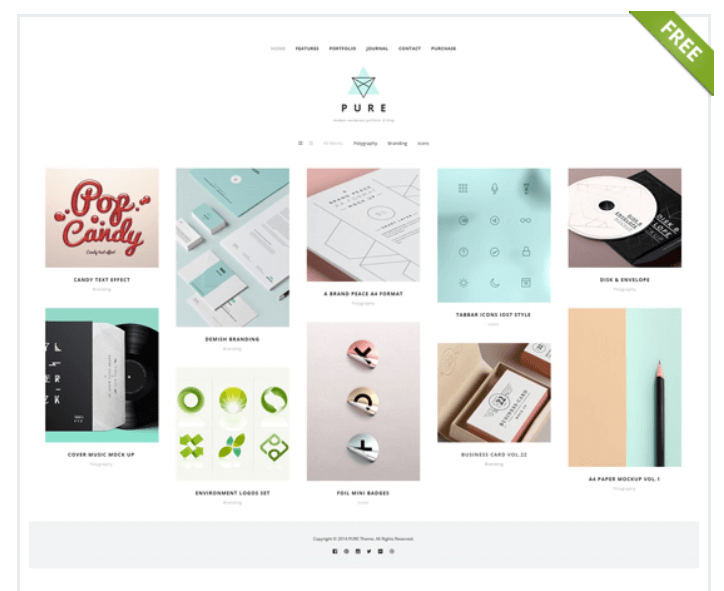 best free wordpress themes for artists: Pure