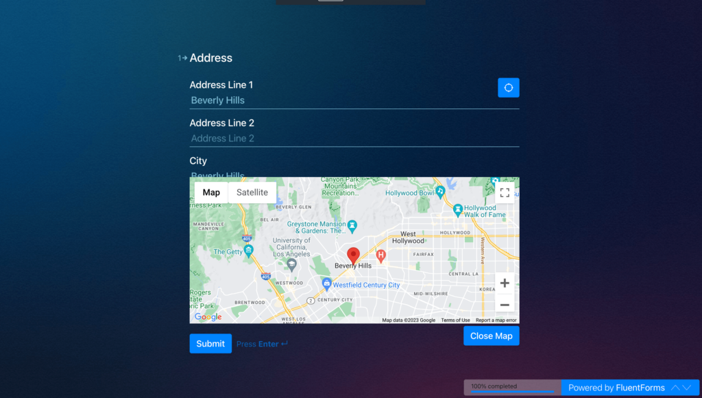 google maps conversational forms fluent forms