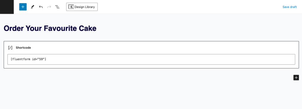 Cake order form in WordPress 1 35421