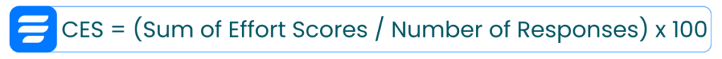 formula of Customer Effort Score (CES)