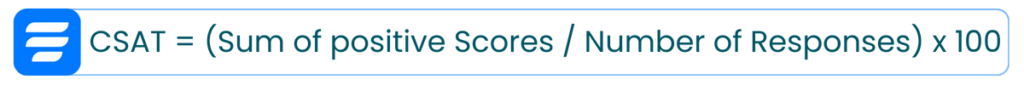 formula of Customer Satisfaction Score (CSAT)