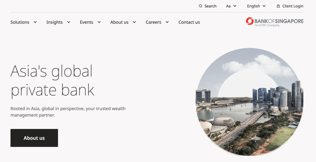 call to action: Bank of Singapore