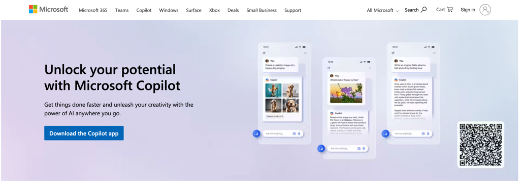call to action example: Microsoft
