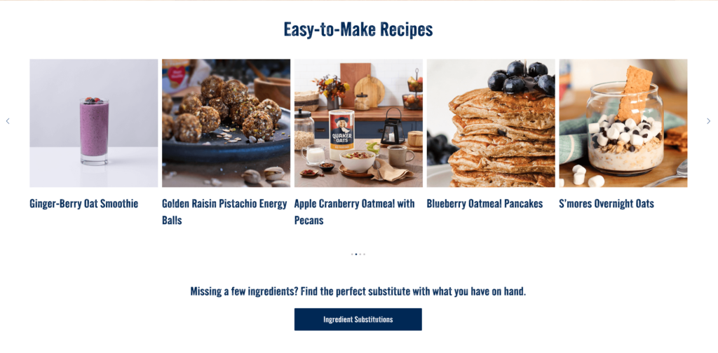 call to action example: Quaker Oats