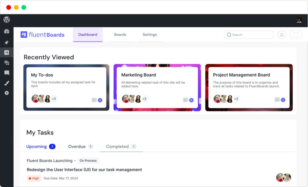 FluentBoards project management plugin