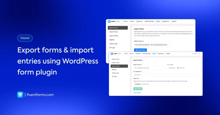 Export forms, import form entries, WordPress form plugin