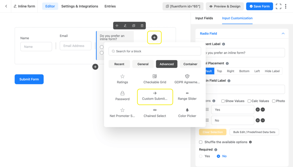 add a relevant field to each column