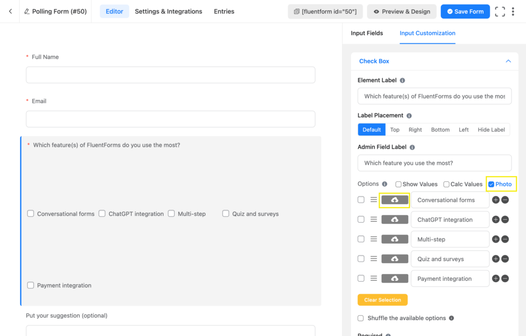 Adding image to poll options