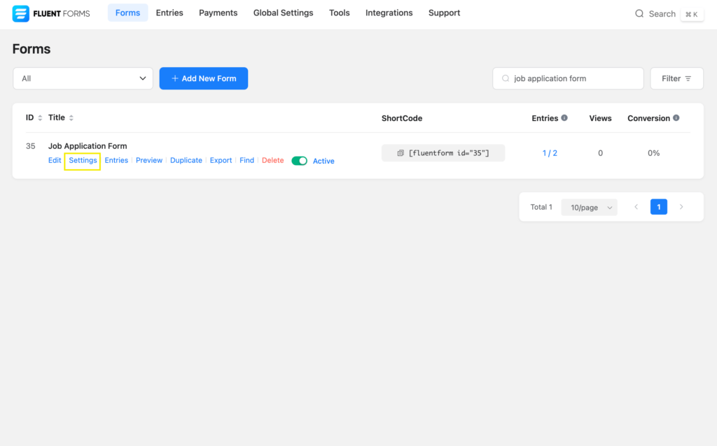 Fluent forms forms builder