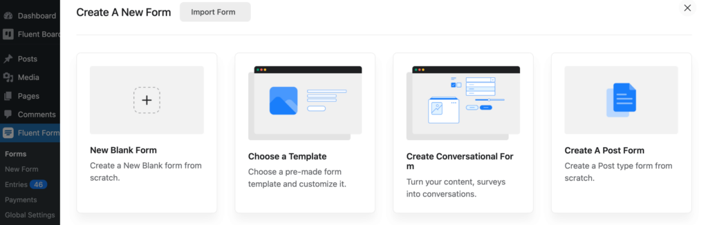 create New Blank Form