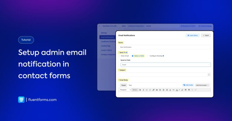 How to setup admin email notification in WordPress forms