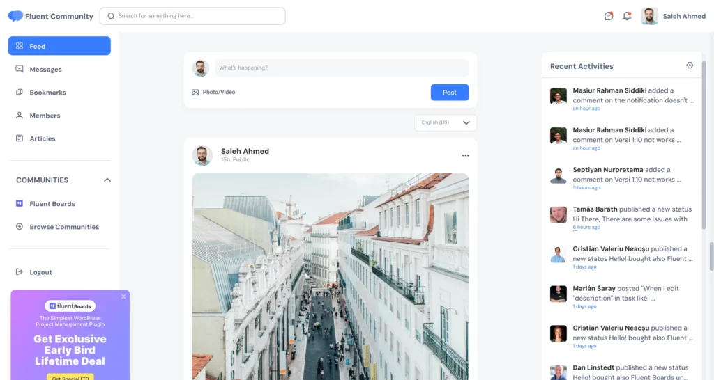 Community Dashboard - FluentCommunity
