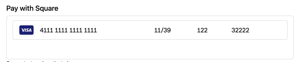 Square inline payment