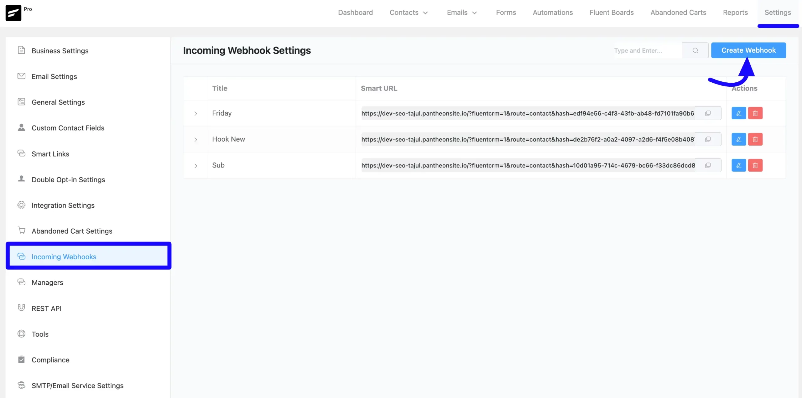 Webhook Settings FluentCRM 01 scaled 58158