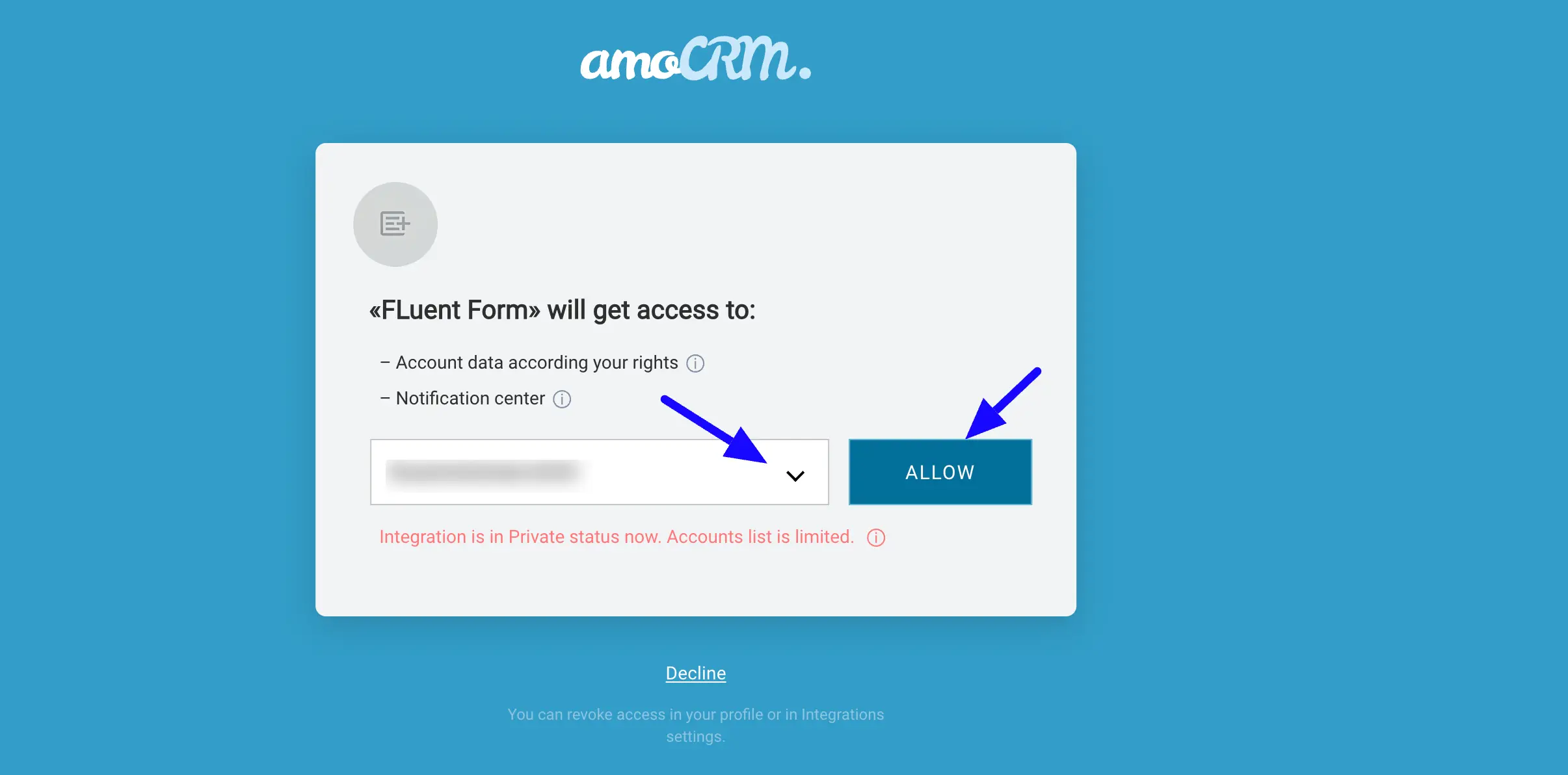 amocrm account select 06 51326