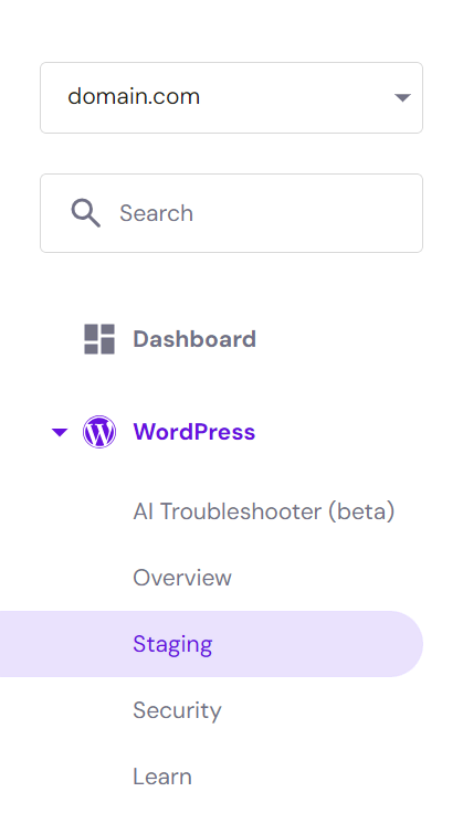WordPress Staging Site Environment- Hostinger