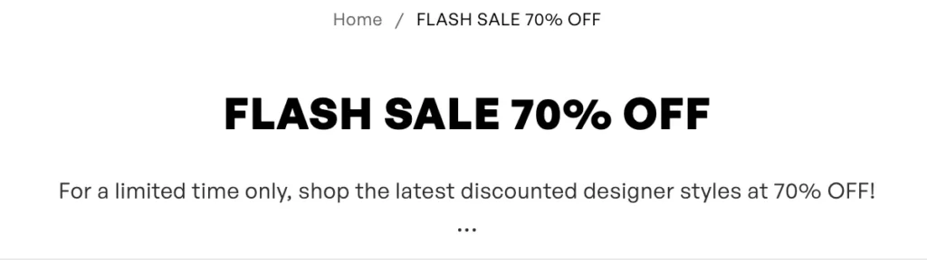 Flash sale example.