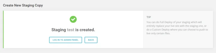 WordPress Staging Site Environment- SiteGround