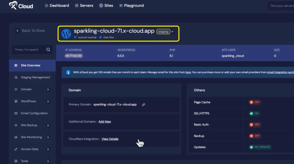 WordPress Staging Site Environment- xCloud