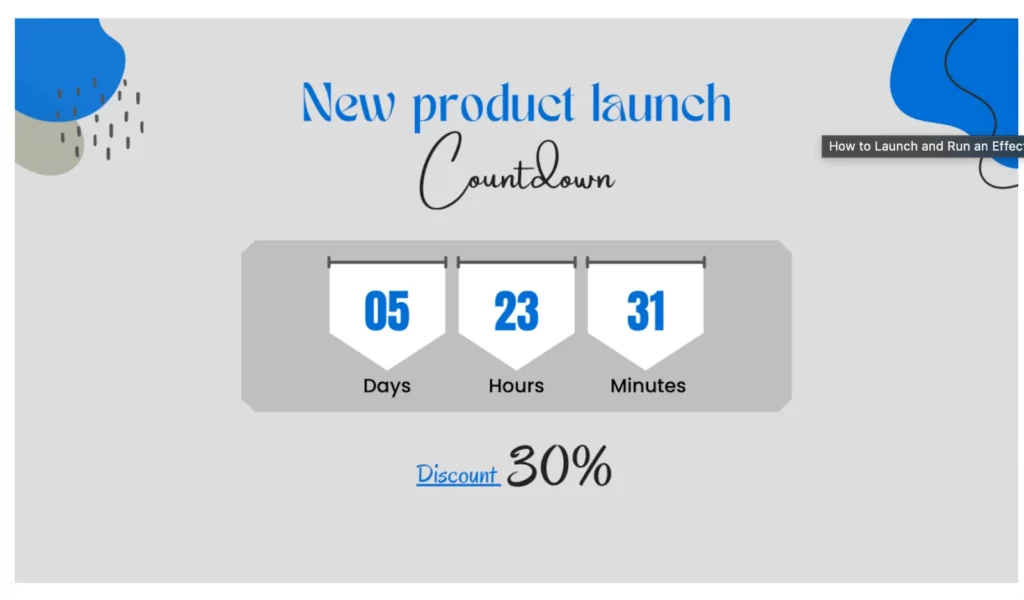 product launch discount example.